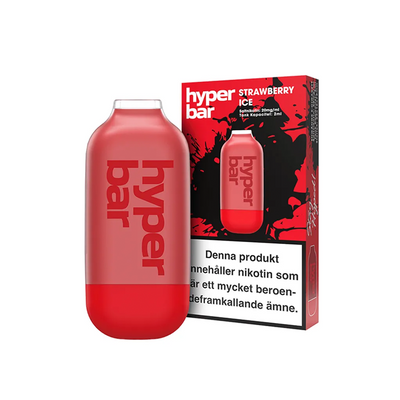 Hyper Bar Mesh Engångs Vape Strawberry Ice bredvid originalförpackning