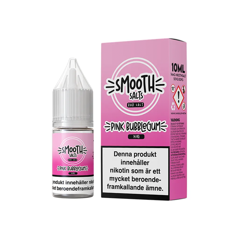 Smooth Salts Pink Bubblegum Flaska bredvid originalförpackning