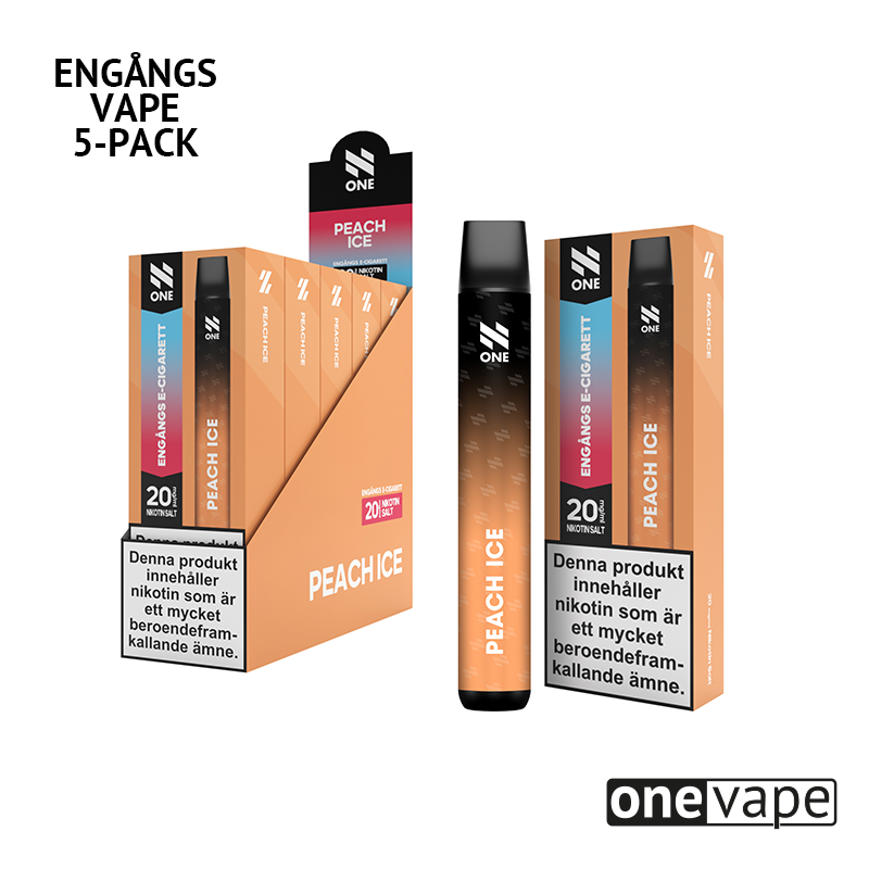 N One Engångs Vape - Peach Ice (5-Pack)