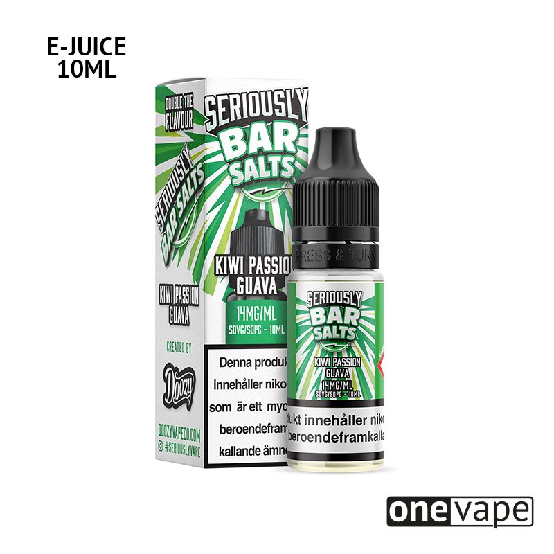 Seriously Bar Salts - Kiwi Passion Guava (10ml, Nic Salt)