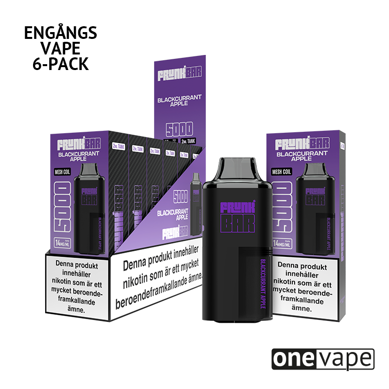 Frunk 5000 Engångs Vape - Blackcurrant Apple (6-Pack)