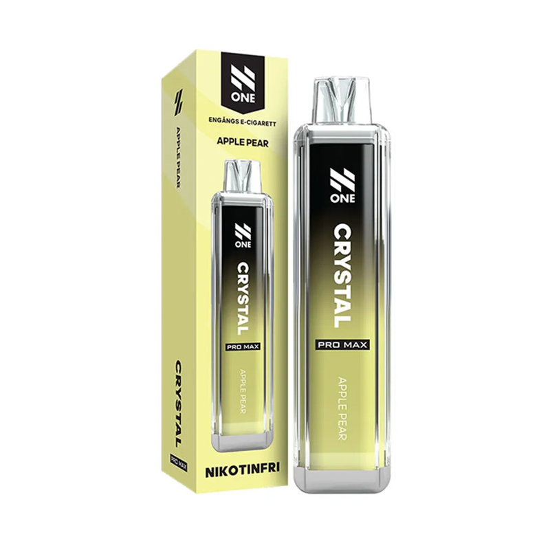 N One Crystal ZERO Engångs Vape Apple Pear bredvid originalförpackning