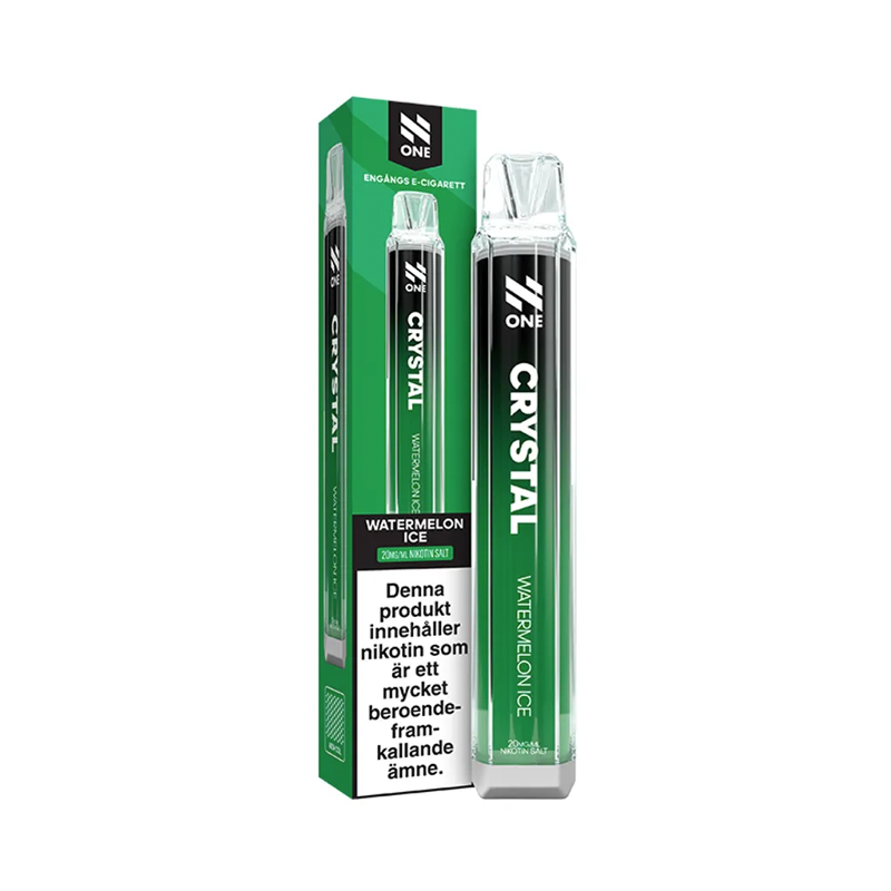 Engångsvape N One Crystal Watermelon Ice bredvid originalförpackning