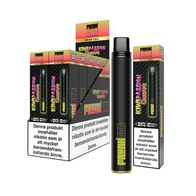 Frunk Bar Mesh Kiwi Passion Guava engångsvape 10-pack, förfyllda vapes med nikotin och 2 ml e-vätska.