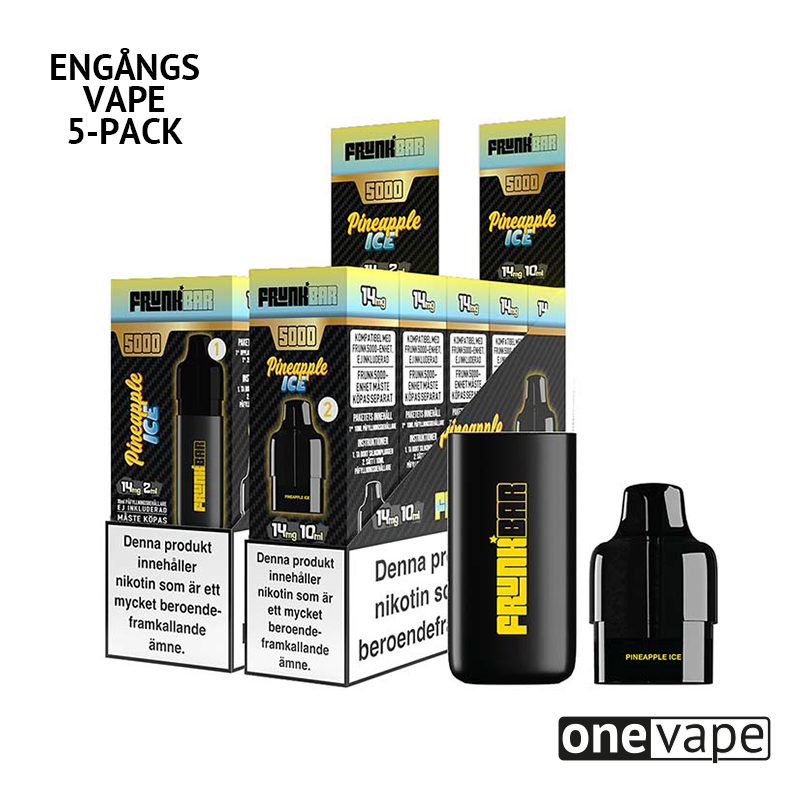 Frunk 5000 Engångs Vape - Pineapple Ice (5-Pack)