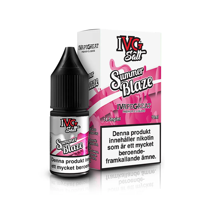 IVG Salts Summer Blaze flaska bredvid originalförpackning