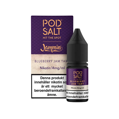 Pod Salt Blueberry Jam Tart Flaska bredvid originalförpackning