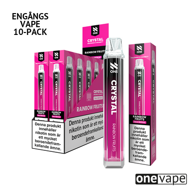 N One Crystal Mesh Engångs Vape - Rainbow Fruits (10-Pack)