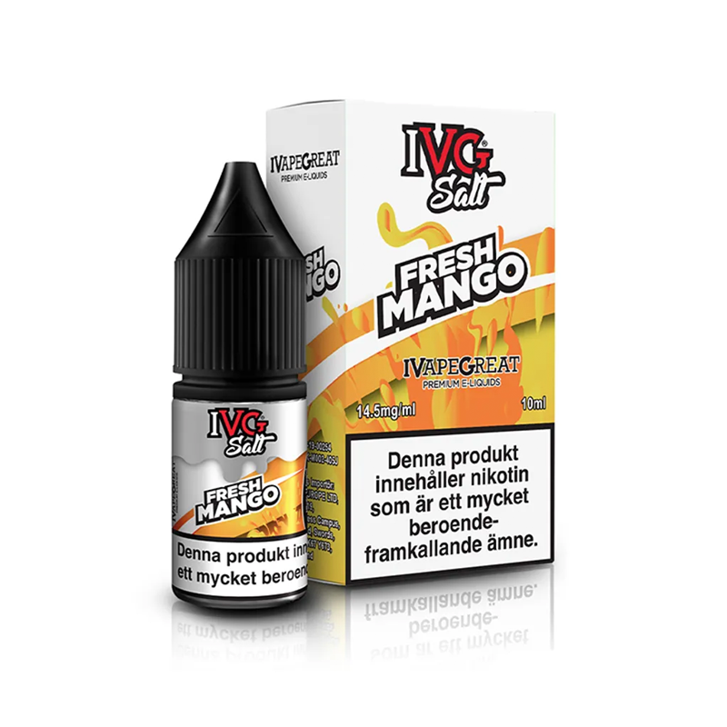 IVG Salts Fresh Mango flaska bredvid originalförpackning