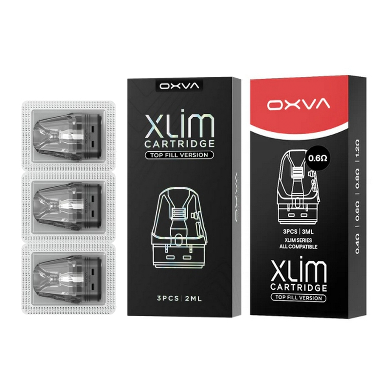 OXVA Xlim V3 / V5 pods 3-pack top fill cartridge 2ml / 3ml vape pods till OXVA Xlim enheter