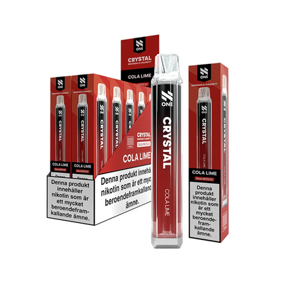 N One Crystal Mesh Cola Lime engångsvape 10-pack, förfyllda vapes med nikotin och 2 ml e-vätska.