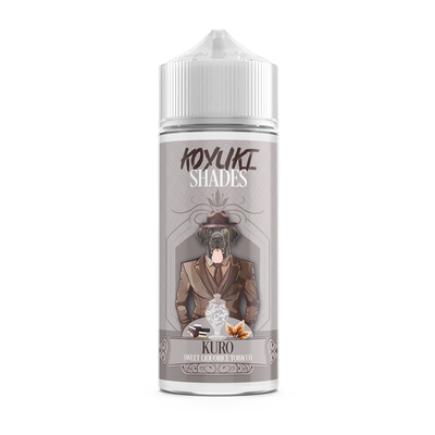 Koyuki Shades Kuro shortfill e-juice flaska med designetikett – smak av tobak och lakrits i 100 ml flaska