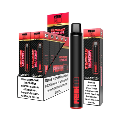 Frunk Bar Mesh Strawberry Raspberry engångsvape 10-pack, förfyllda vapes med nikotin och 2 ml e-vätska.