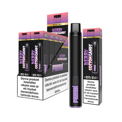 Frunk Bar Mesh Berry Cotton engångsvape 10-pack, förfyllda vapes med nikotin och 2 ml e-vätska.