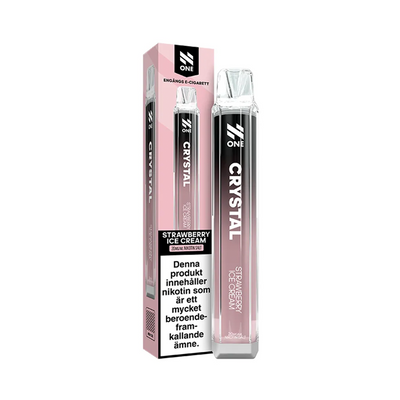 Engångsvape N One Crystal strawberry ice cream bredvid originalförpackning