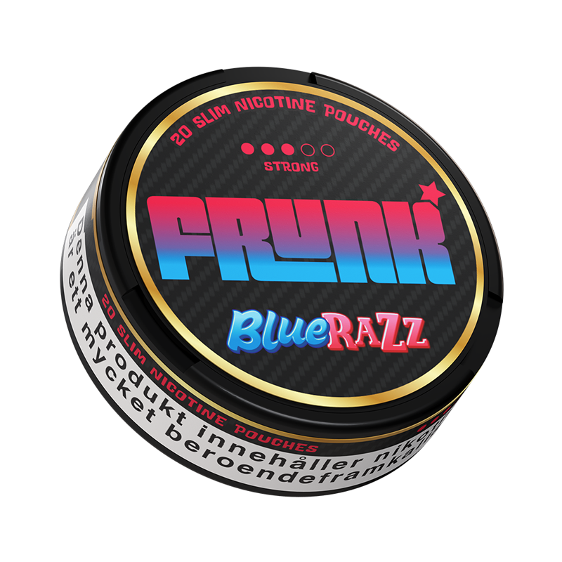 Vitt snus Frunk Slim Blue Razz 9 mg med dosa