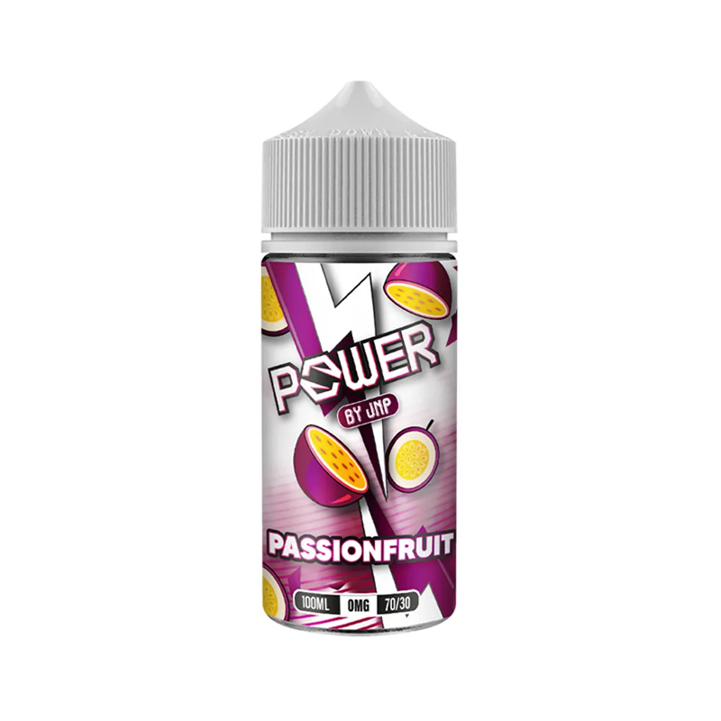 Power by jnp Passionfruit originalflaska mot vit bakgrund