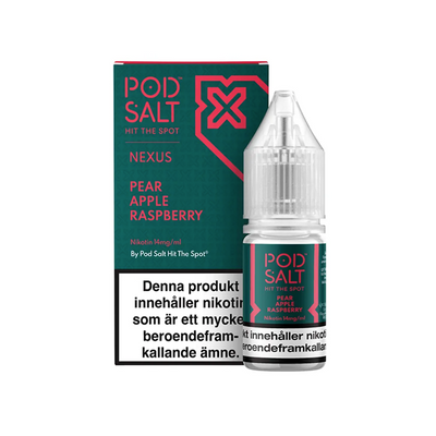 Nexus Pear Apple Raspberry Flaska bredvid originalförpackning