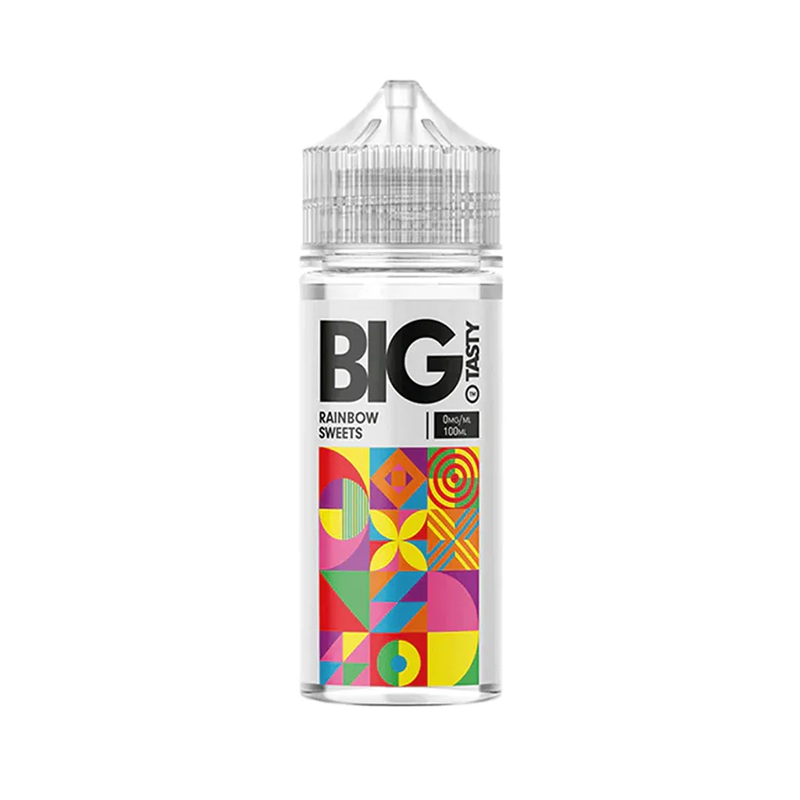big tasty Rainbow Sweets originalflaska mot vit bakgrund