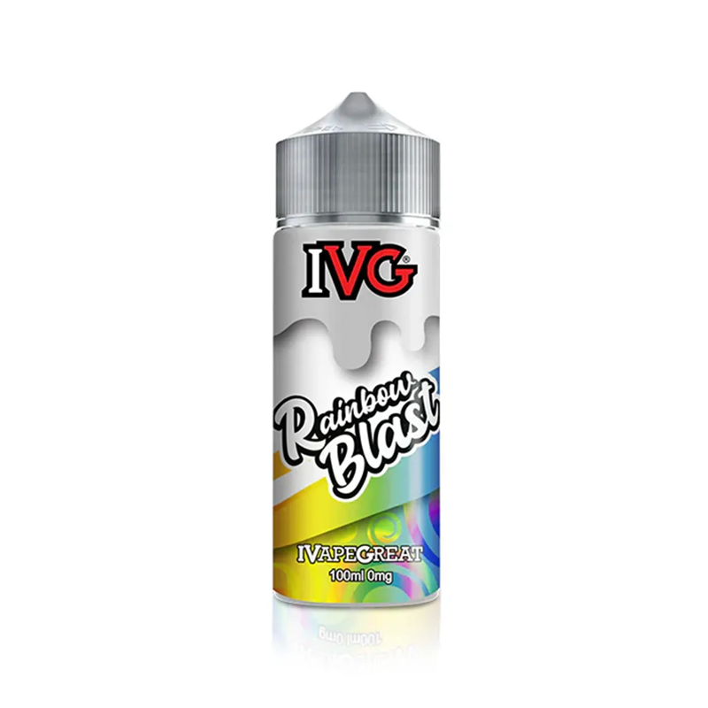 IVG Rainbow Blast originalflaska mot vit bakgrund