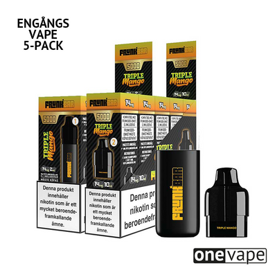 Frunk 5000 Engångs Vape - Triple Mango (5-Pack)
