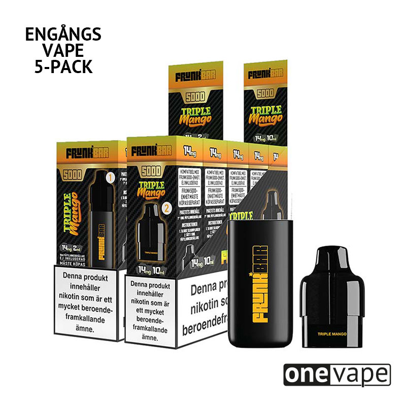 Frunk 5000 Engångs Vape - Triple Mango (5-Pack)