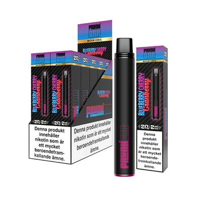 Frunk Bar Mesh Blueberry Cherry Cranberry engångsvape 10-pack, förfyllda vapes med nikotin och 2 ml e-vätska.