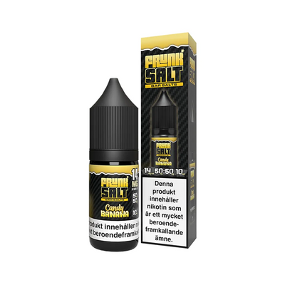 E-juice Frunk Bar Salt Candy Banana 14 mg 10 ml med flaska och kartong