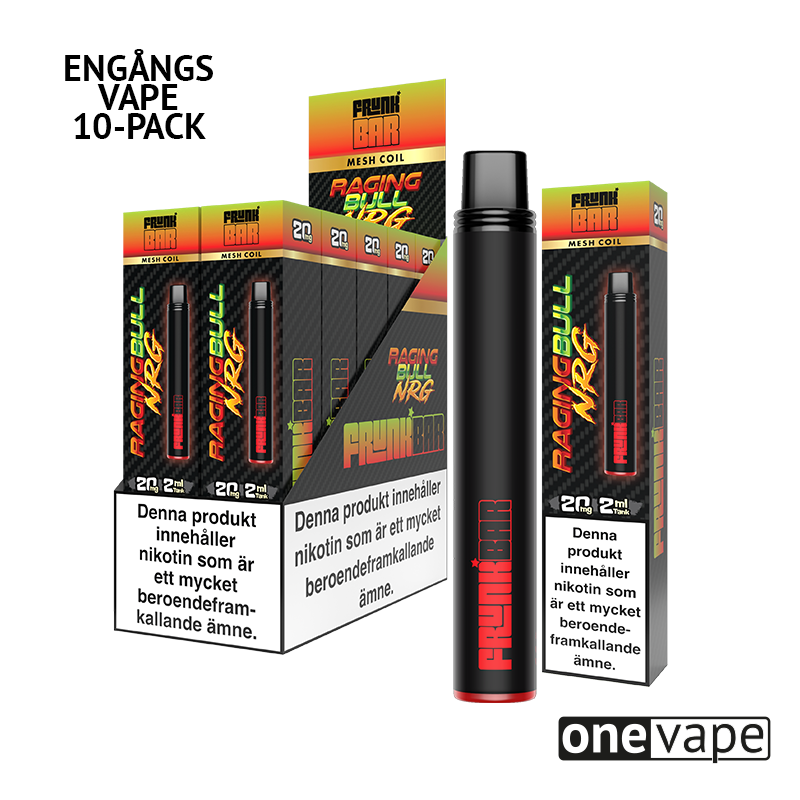 Frunk Bar Mesh Engångs Vape - Raging Bull NRG (10-Pack)