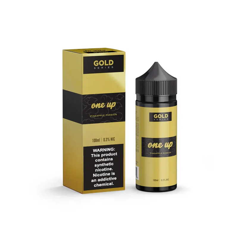 one up Pineapple Passion originallåda och flaska mot vit bakgrund