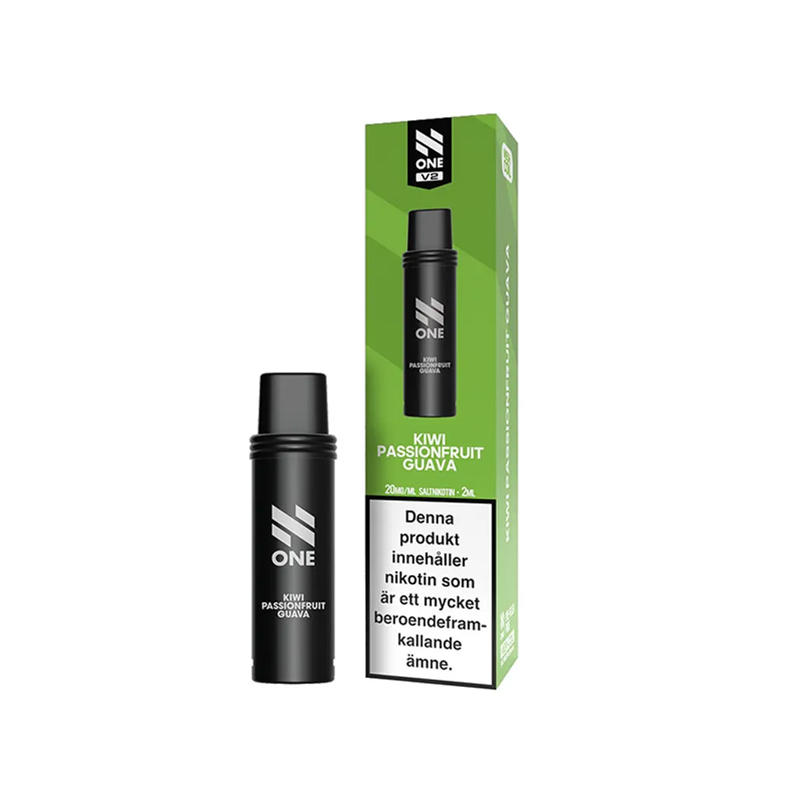 N One Mesh Pod V2 Kiwi Passionfruit Guava bredvid originalförpackning