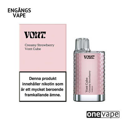 Vont Cube Engångs Vape - Creamy Strawberry