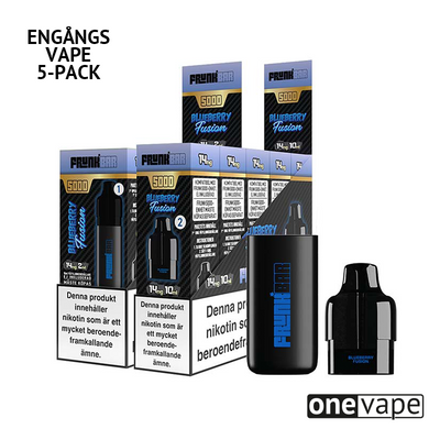 Frunk 5000 Engångs Vape - Blueberry Fusion (5-Pack)