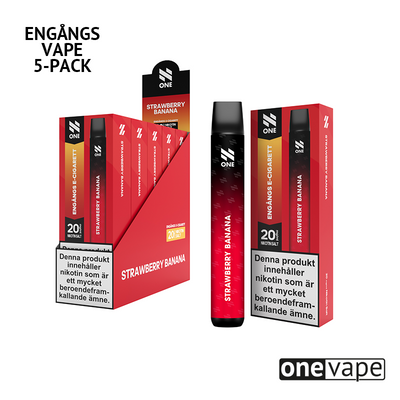N One Engångs Vape - Strawberry Banana (5-Pack)