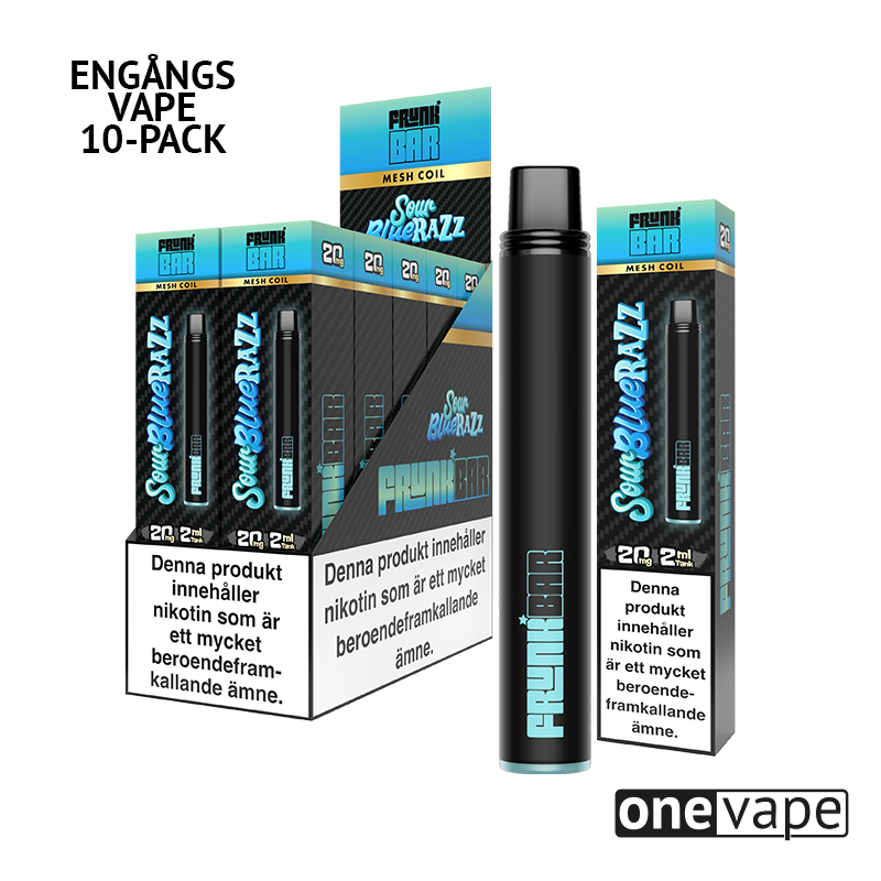 Frunk Bar Mesh Engångs Vape - Sour Blue Razz (10-Pack)