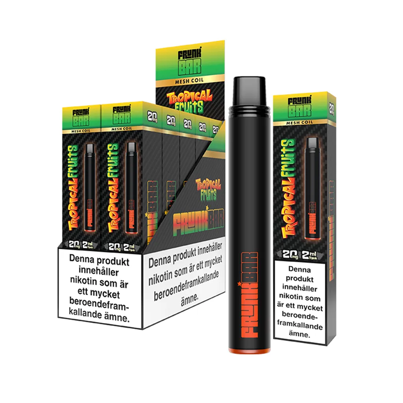 Frunk Bar Mesh Tropical Fruits engångsvape 10-pack, förfyllda vapes med nikotin och 2 ml e-vätska.