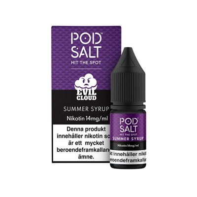 Pod Salt Blue Summer Syrup bredvid originalförpackning