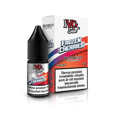 IVG Salts Frozen Cherries flaska bredvid originalförpackning
