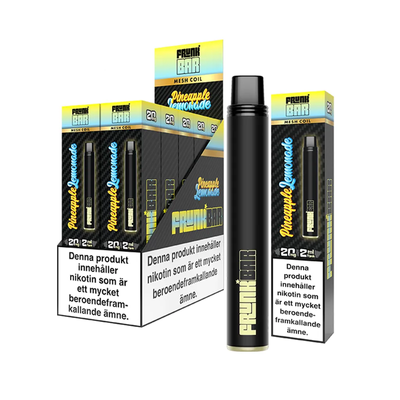 Frunk Bar Mesh Pineapple Lemonade engångsvape 10-pack, förfyllda vapes med nikotin och 2 ml e-vätska.
