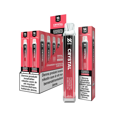 N One Crystal Mesh Strawberry Watermelon Bubblegum engångsvape 10-pack, förfyllda vapes med nikotin och 2 ml e-vätska.