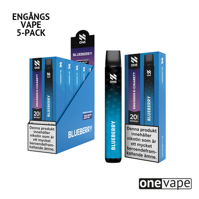 N One Engångs Vape - Blueberry (5-Pack)