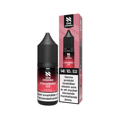 E-juice N One Bar Salts Strawberry Ice 14 mg 10 ml med flaska och kartong