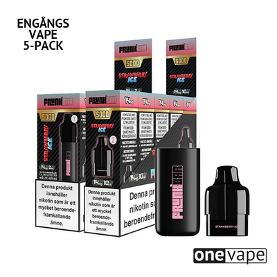 Frunk 5000 Engångs Vape - Strawberry Ice (5-Pack)