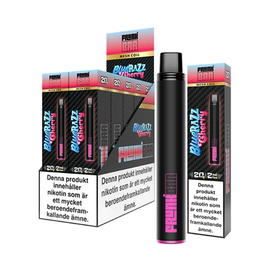 Frunk Bar Mesh Blue Razz Cherry engångsvape 10-pack, förfyllda vapes med nikotin och 2 ml e-vätska.