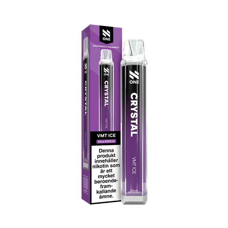 Engångsvape N One Crystal vmt ice bredvid originalförpackning