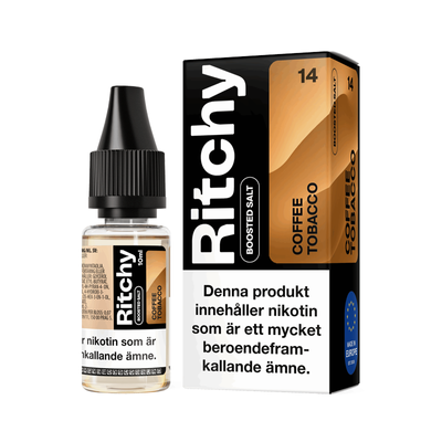 Ritchy Salt Coffee Tobacco 10ml Nic Salt flaska bredvid originalförpackning