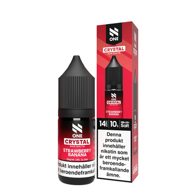 E-juice N One Bar Salts Strawberry Banana 14 mg 10 ml med flaska och kartong