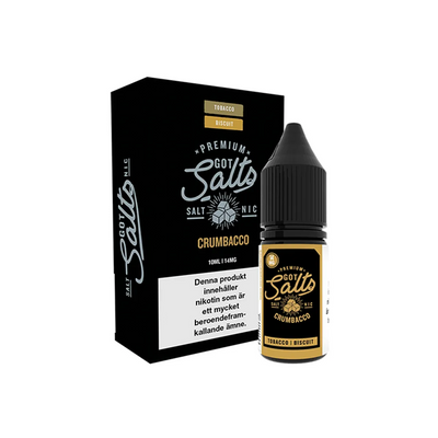 Got Salts Crumbacco flaska bredvid originalförpackning