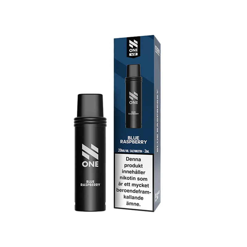 N One Mesh Pod V2 Blue Raspberry bredvid originalförpackning