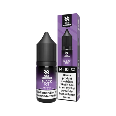 E-juice N One Bar Salts Black Ice 14 mg 10 ml med flaska och kartong